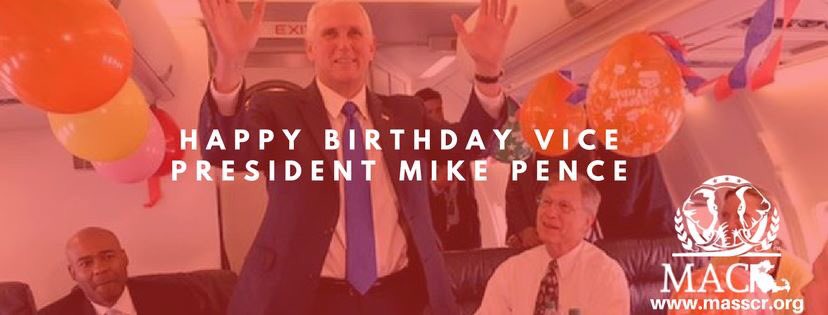 On behalf of MACR, we would like to wish a very happy birthday to Vice President Mike Pence 
