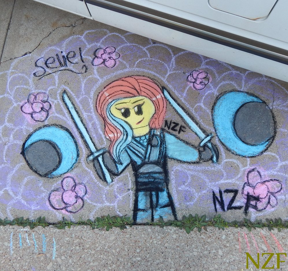 NinjagoZaneFan's tweet photo. Sidewalk chalk and BBQ charcoal drawing I did of Seliel from the Ninjago comic book "The Phantom Ninja" #ninjago #fanart #seliel https://t.co/ZL9VAP2Okq