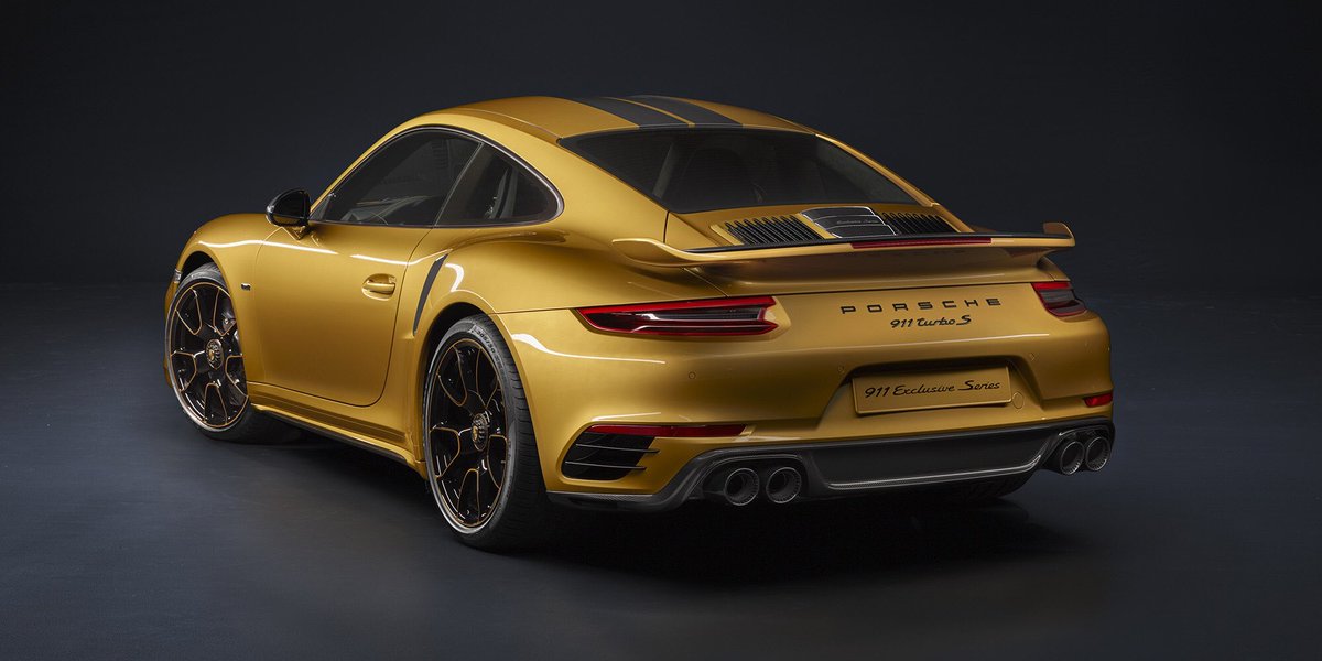 Porsche911UK's tweet photo. Porsche 911 Turbo S 599bhp #911ExclusiveSeries, 500 units but costs £187k. £40k extra for 27bhp with more gold bells over just a Turbo S... https://t.co/SN0r2stZUH