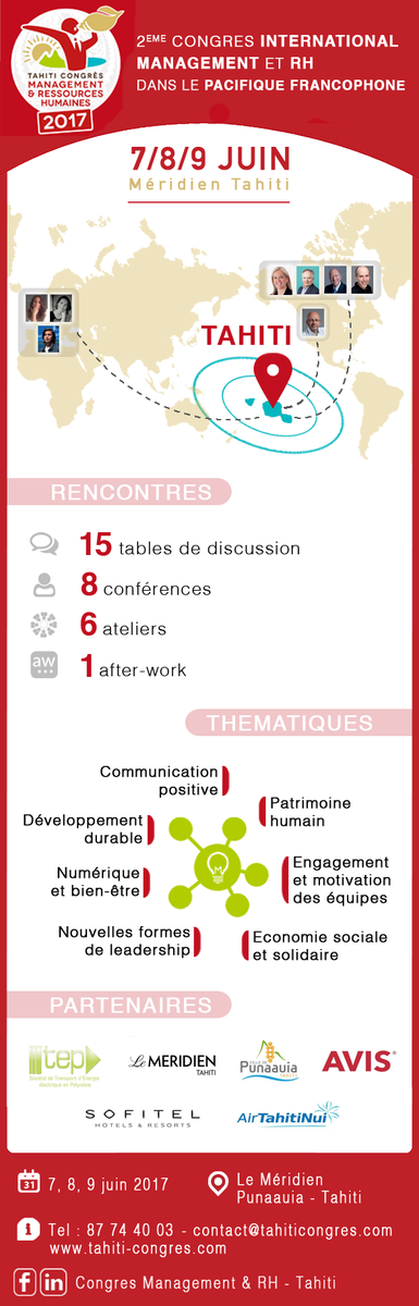#DDAY Coup d'envoi aujourd'hui du 2ème Congrès #Management &amp; #RH à #Tahiti ! A suivre sur Twitter :) ! #CongrèsMRHTahiti