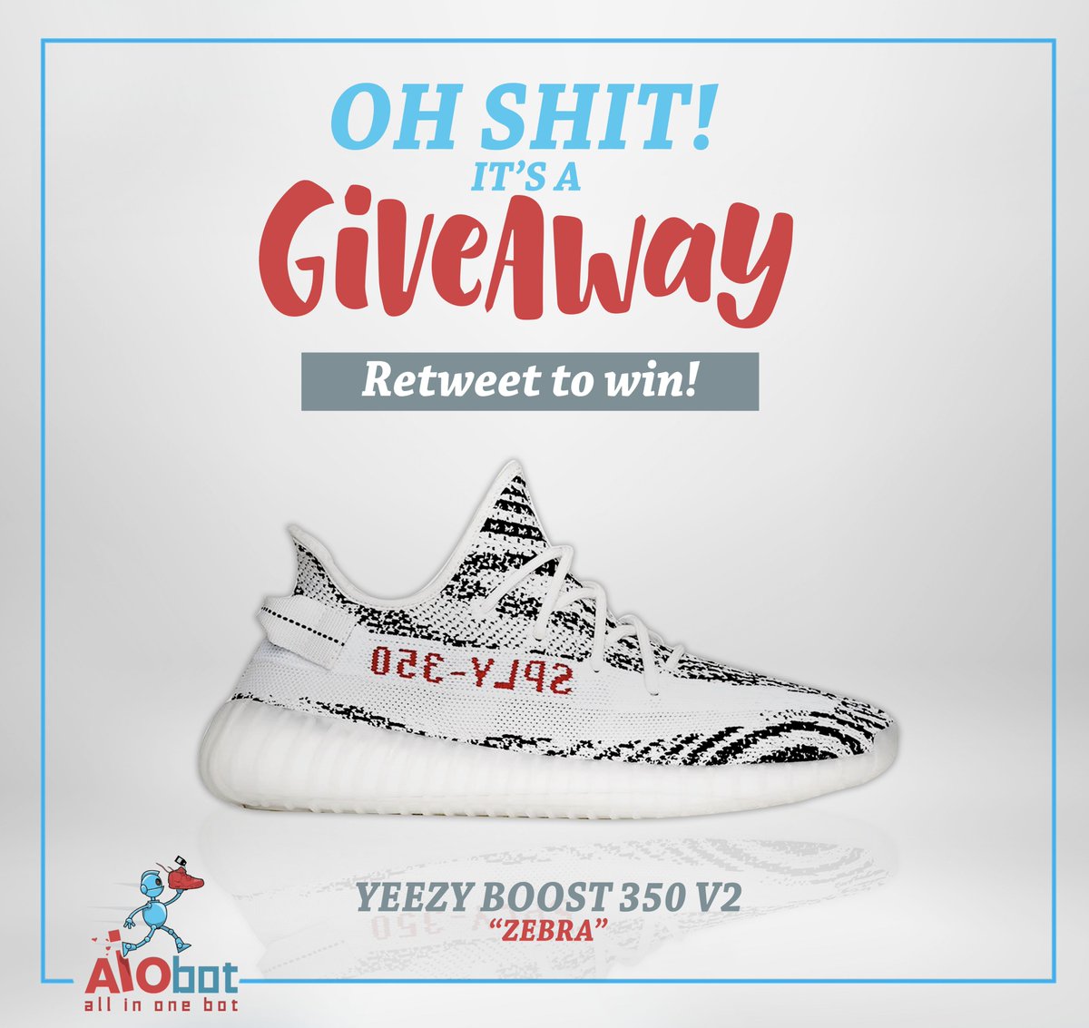 ANB_bot's tweet image. No Dark Greens? No Problem, We just one uped it to a Zebra Giveaway!

Retweet and follow to enter!

#YEEZYBOOST350V2 #giveaway #Yeezy