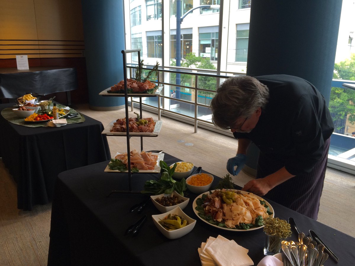 Here's Uli setting up some tasty treats for the reception that's happening before our annual Student Showcase tonight at the beautiful VSO!