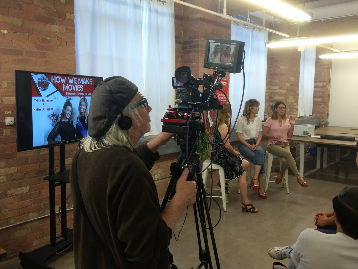 WMMCanada's tweet photo. @laurakys interviews @KatieUhlmann &amp; @TrishRaione of @escortroommate #MRAE #IndieFilmHeroes #WeMakeMovies https://t.co/6EcsItVkwk