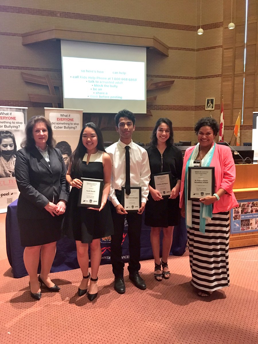 PRPCSWB's tweet photo. Congratulations to the "What if" winners🏆 @StPaulCSS1 @FraserJags @STFX_Tweets @PeelSchools @DPCDSBSchools @PeelPoliceMedia ✋🏼#CyberBullying https://t.co/JtaQszgFmV