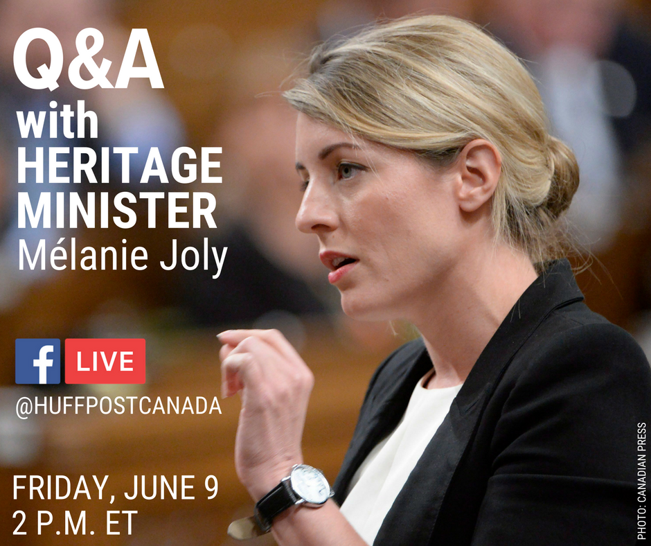 HuffPostCanada's tweet photo. What's your question for Heritage Minister @MelanieJoly? #cdnpoli #huffpostlive https://t.co/6YXzjAsOTw