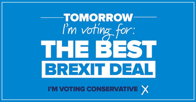 Sean_Mo's tweet photo. There are many reasons to vote for either party this election.
Changing governments now is very bad for UK-EU negotiations
#VoteConservative https://t.co/rvNs76dNhn