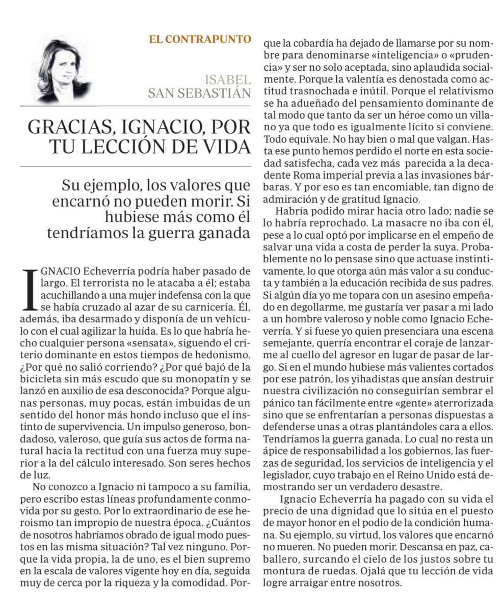 isanseba's tweet photo. GRACIAS, #IgnacioEchevarría Un abrazo fortísimo a tu familia y amigos https://t.co/whXjHTSLzY