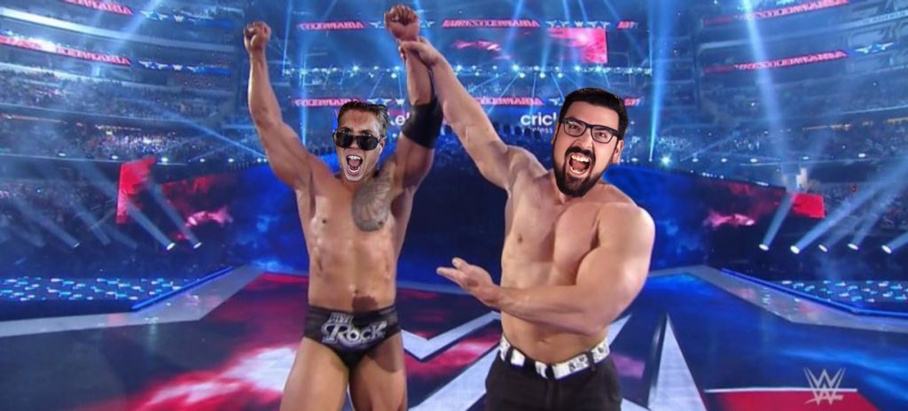 redoctober25's tweet photo. @LoganSekulow @_TylerDean @findingrest @BLTLunchBreak @WWE Ok, I almost went with the "Rock -n- Sock Connection" but decided to go a little more recent... #DoYouSmellWhatTheDeanIsCooking #WheresLogan https://t.co/jHgjfWG1PU