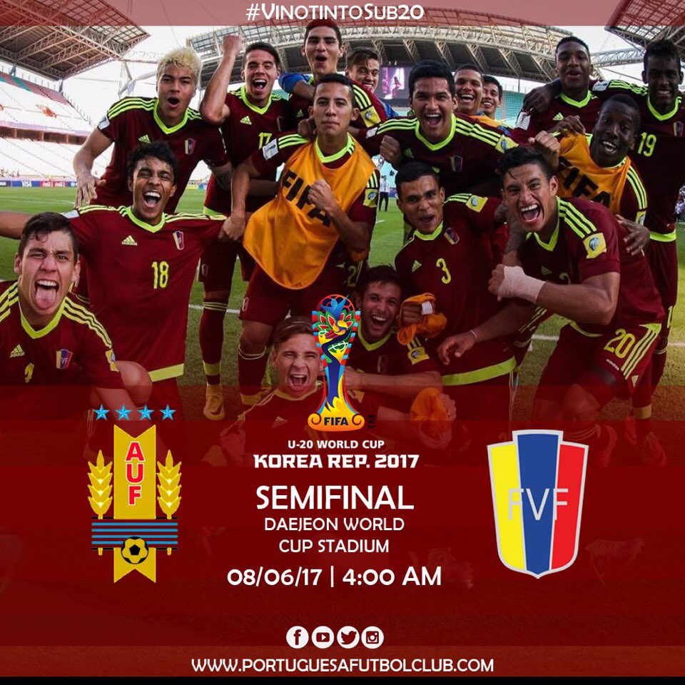 Portuguesa_FC's tweet photo. ¡Mañana, la @VinotintoSub20 irá por el pase a la final de la Copa del Mundo ante Uruguay! #U2WC #VamosVenezuela🇻🇪 https://t.co/kgH2onntok