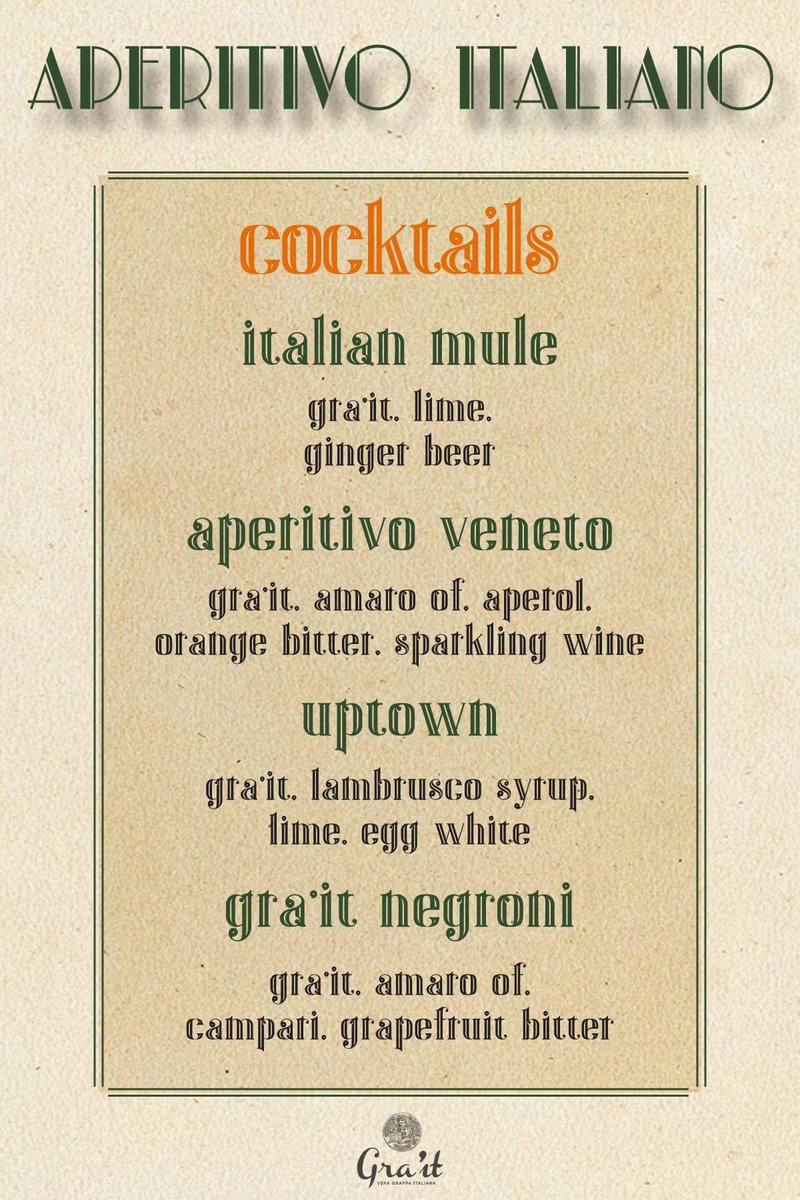 graitgrappa's tweet photo. Join us for an Aperitivo event on Tues, June 13 at @CopadOro!
๐ #GRAPPALUTION https://t.co/Iqz5R9Xvlq