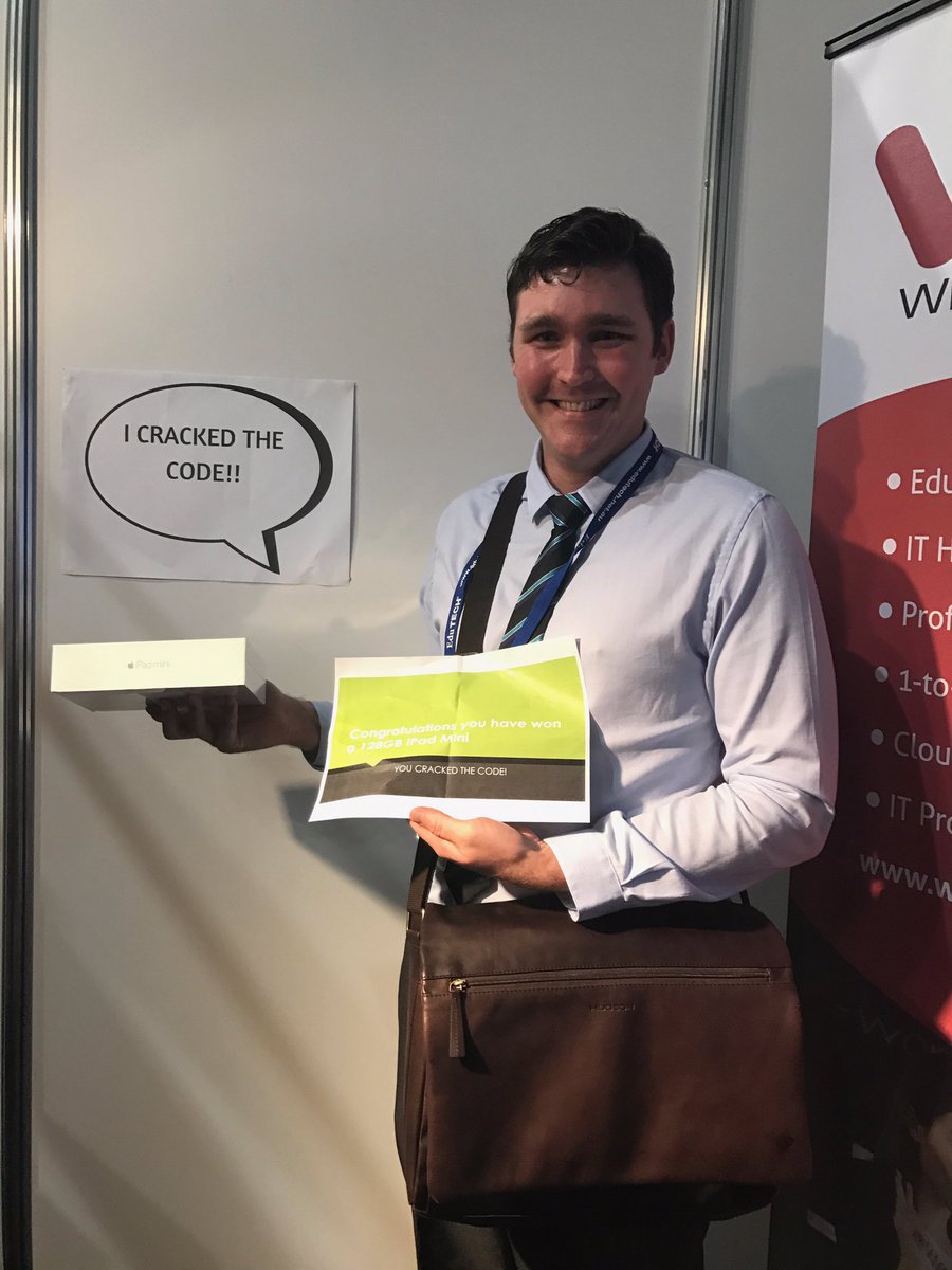 Another safe cracker!! @EduTECH_AU . Congrats on winning a iPad! Visit us at booth 99 for your chance. #crackthecode