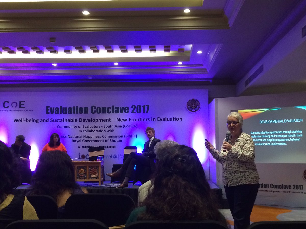 iorvedal's tweet photo. Penny Hawkins @CoE_SouthAsia on creativity and fit for purpose in eval, not just status quo @QEDGroup #evalcon https://t.co/n7QBD5YRne