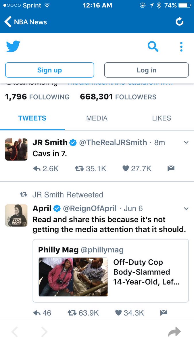 kmillerx5's tweet photo. @TheRealJRSmith why did you take it down? #gottabelieve https://t.co/Ept82rnlAX