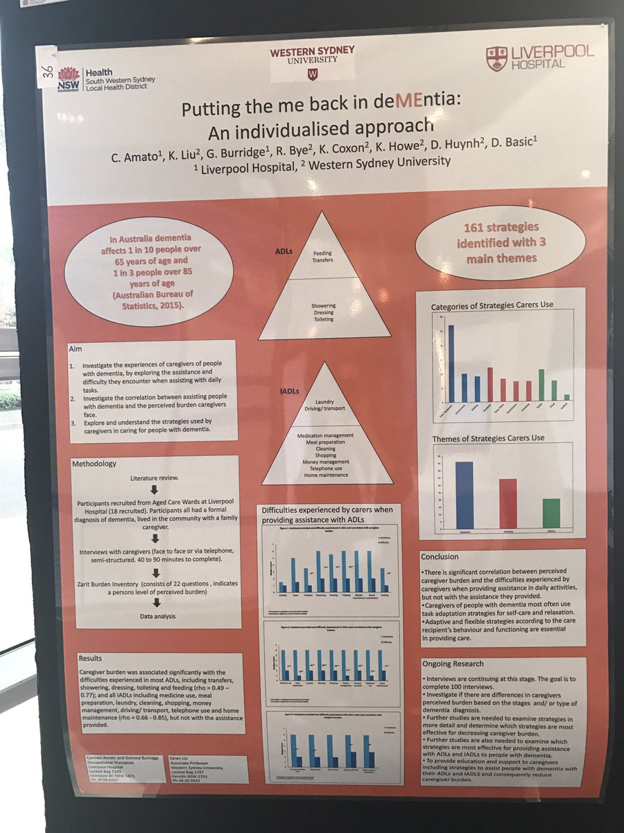 karenpyliu's tweet photo. Collaborative study with Occupational Therapists and Geriatricians at Liverpool Hospital @WestSydU_SoSH 
Presented at #HealthBeyond2017 https://t.co/85KLNgYKks