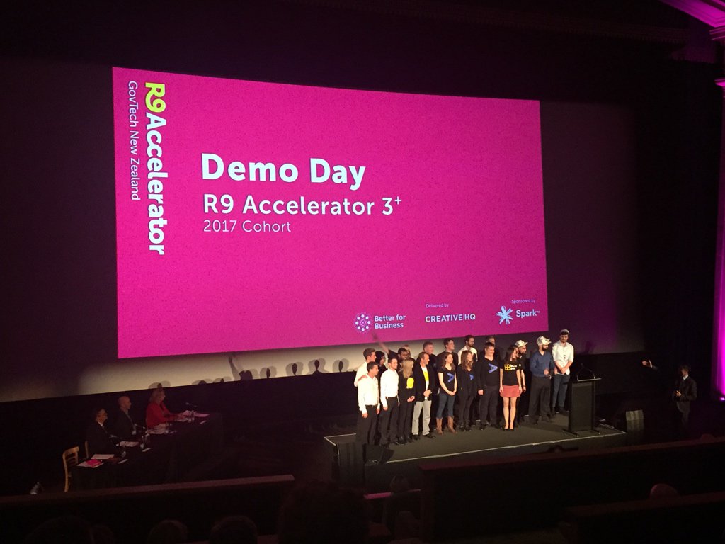 phpwlg's tweet image. Congrats to the @R9Accelerator cohort for 2017, fantastic pitches! Well done all.