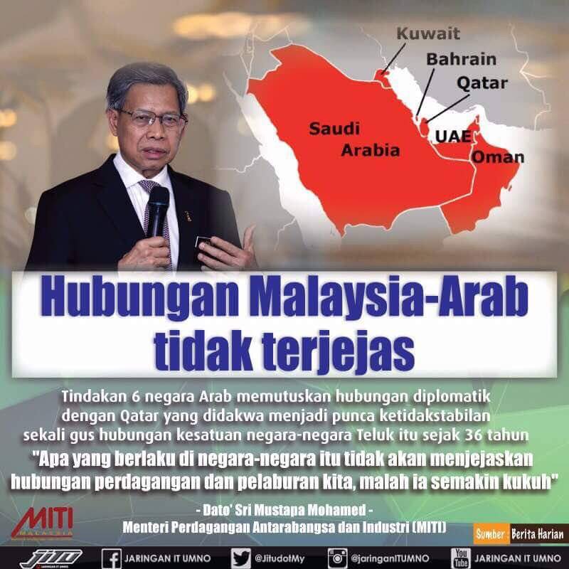 تويتر Jaringan It Umno على تويتر Hubungan Malaysia Arab Tidak Terjejas Dengan Isu 6 Negara Arab Putus Hubungan Diplomatik Dengan Qatar Jitu Https T Co 1avkhq1nai