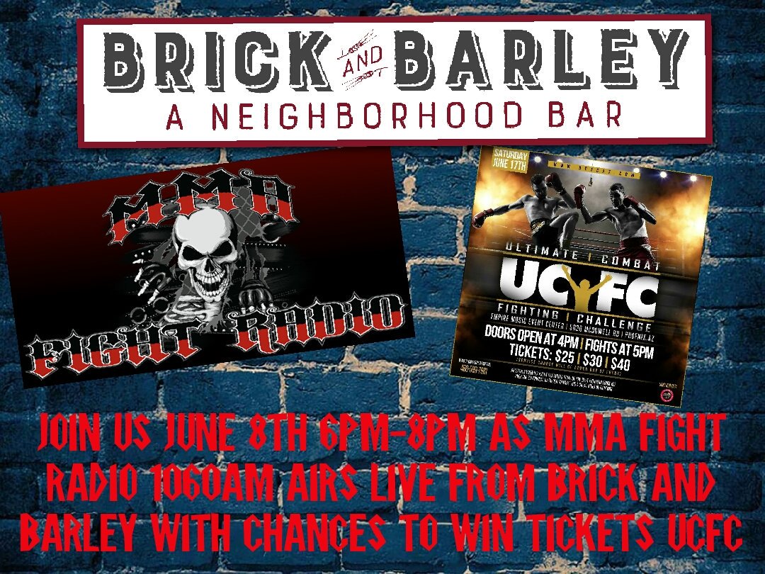 Thursday night, don't miss it! @MMAfightRadio #MMA #airinglive #UCFC #NBCSPORTS #FEMALEFRIENDLY #drinklocal #AZMMA