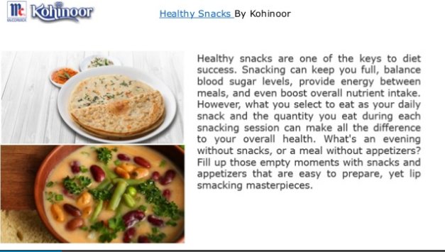 BestBasmatiRice's tweet photo. Kohinoor gives you #HealthySnacks with their wide range of snacks recipes. https://t.co/zOgUAjxfBC https://t.co/UHTBV8nmNW