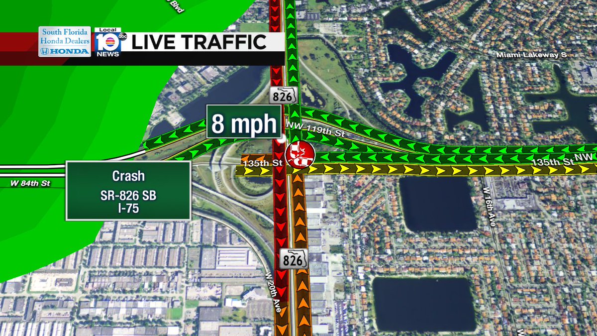 Crash on SR-826 SB at I-75 #traffic https://t.co/Psj0DHrIFD