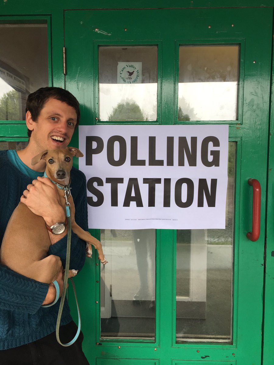 Merlin's cast his vote! #dogsatpollingstations #UKElection2017