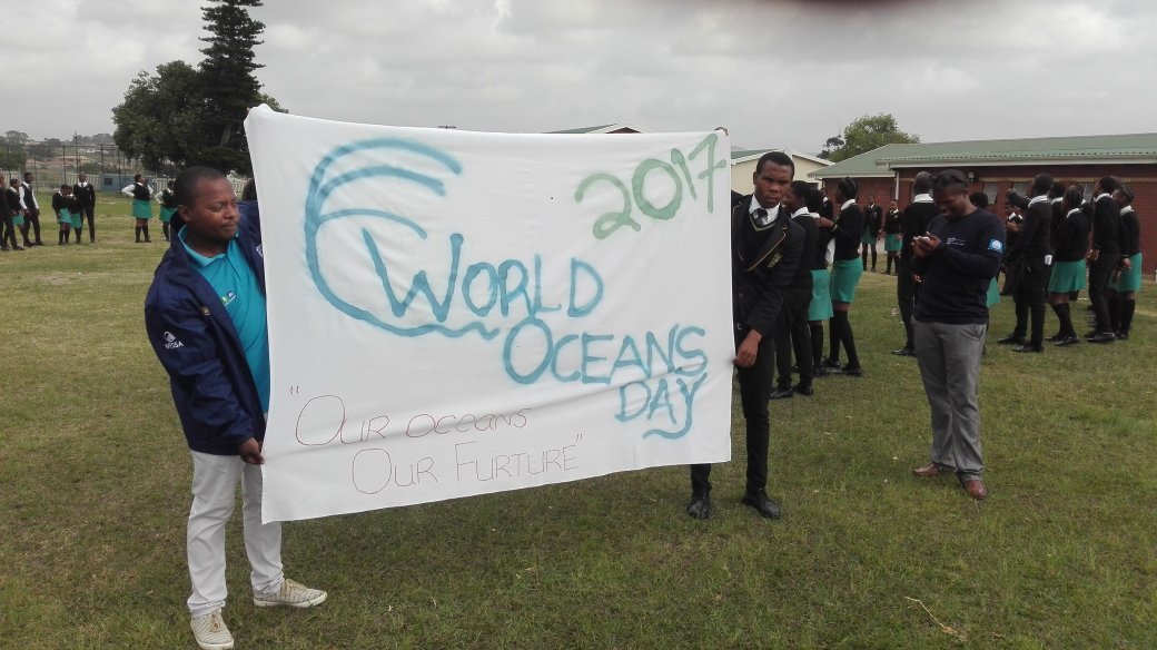TourismBlueFlag's tweet photo. @WESSA_za , #TBF4 Willard and Salt Rock Beach celebrating World Oceans Day at Groutville High School. https://t.co/JCDobZuIds