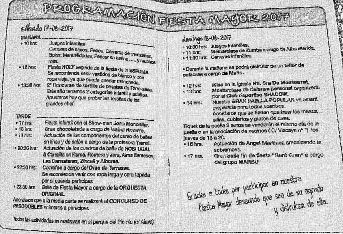 Aquí os dejamos el cartel y el programa #Festamajortorresana2017