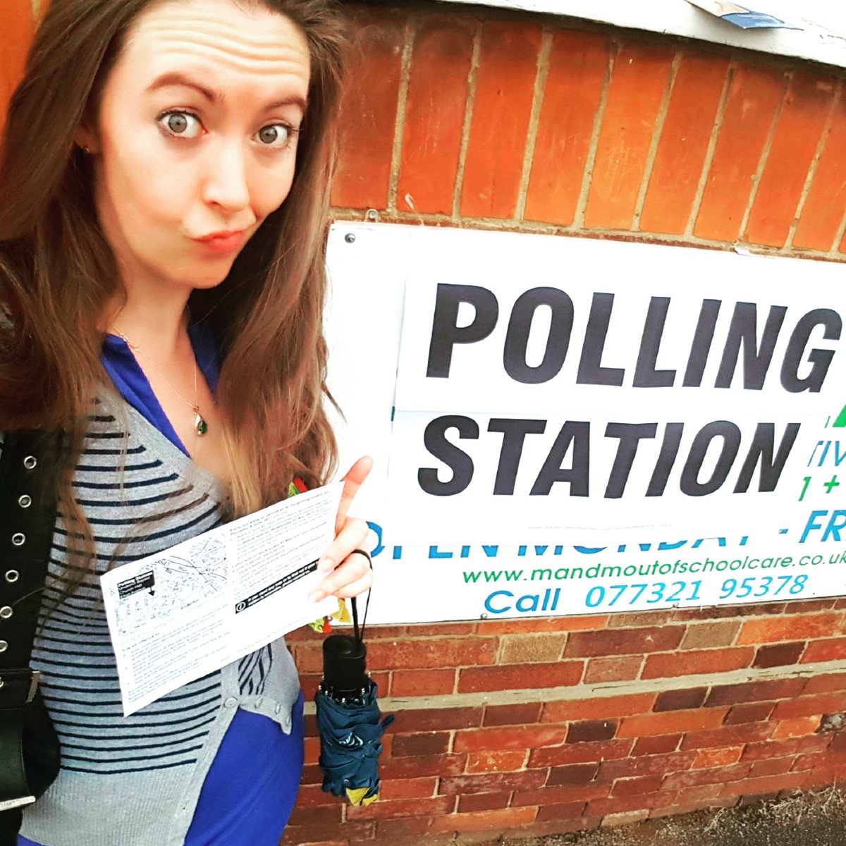 SaraLynam's tweet photo. All done! That little ❌ in the box complete! Get out and vote today people!! #GeneralElection17 #YourVoteCounts #ForTheManyNotTheFew https://t.co/t32HEq6u6a