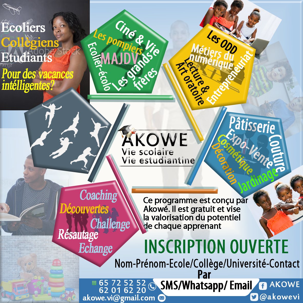 AKOWEVI's tweet photo. Les vacances Akowé se passeront comme ceci... avec @section4earrond, @ass_friendship, @PNUDBenin, @YaliTeam229 https://t.co/XF8qvgqOhx