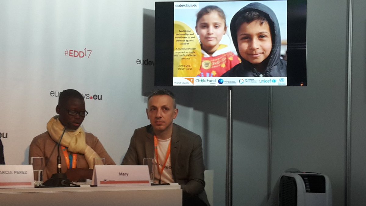 WorldVisionEU's tweet photo. Mary is shaking the room and the world with her testimony. Violence against children must end NOW but #ittakesaworld https://t.co/byVR5d0Ppp