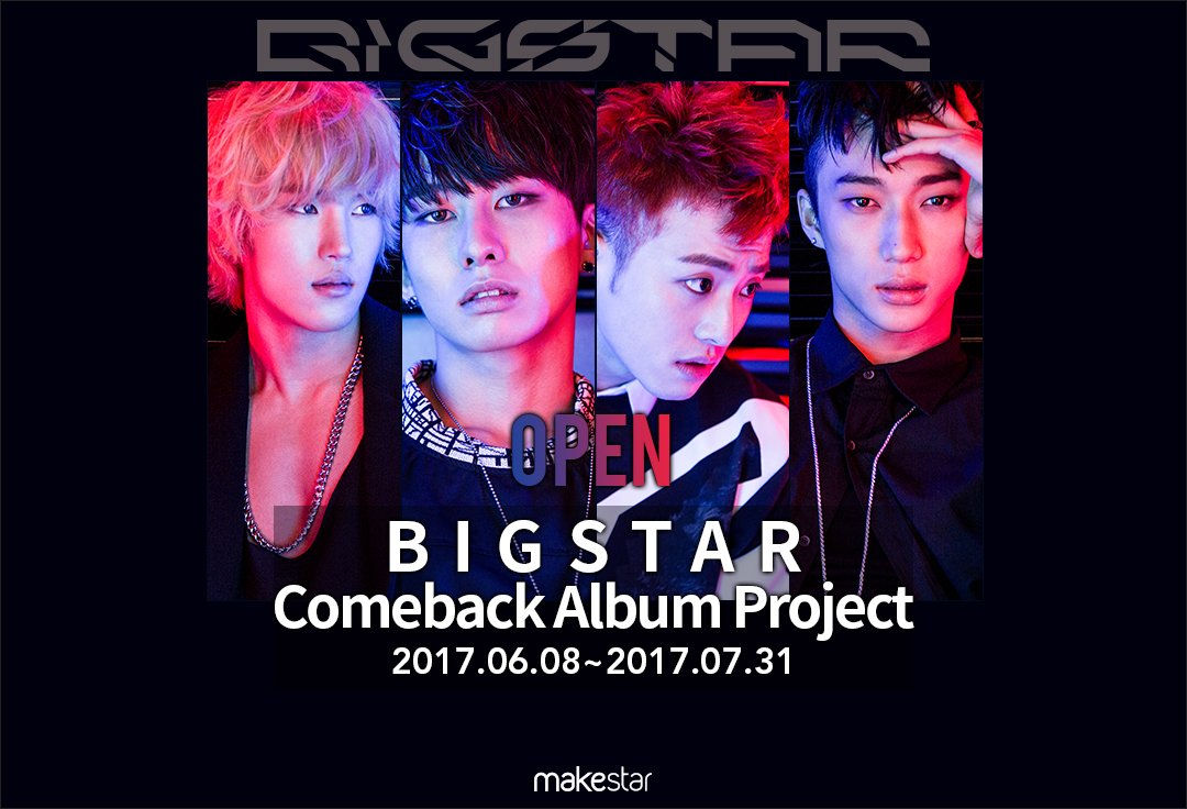 Makestarcorp's tweet photo. @BRAVEBIGSTAR @BRAVESOUND_ #BIGSTAR 의 컴백을 향한 첫 걸음이 시작되었습니다!📢
#빅스타 컴백 앨범 제작 프로젝트 지금 바로 참여하세요!
BIGSTARのカムバックプロジェクトが始まりました😍
👇今すぐ参加しにGO👇
▶️https://t.co/K2hJ2wpRtz https://t.co/Pb7r2zsjEy