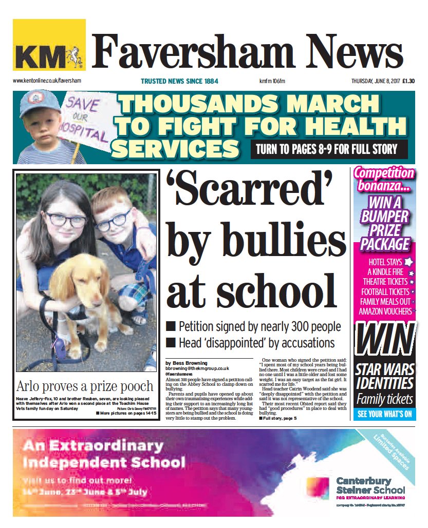 We're out today and here's the front page