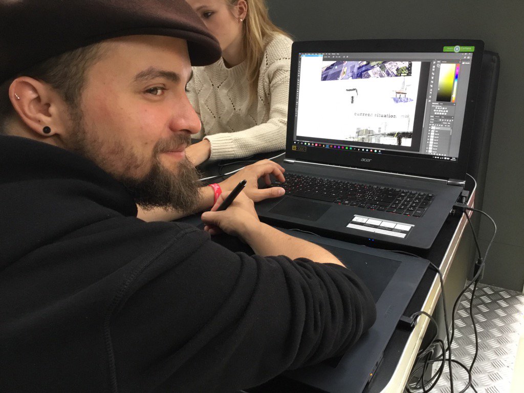 Visualisieren's tweet image. Working with digital tools #ideasketching for developping urban ideas sketchcity.ch @rotterdam on @hsrotterdam campus