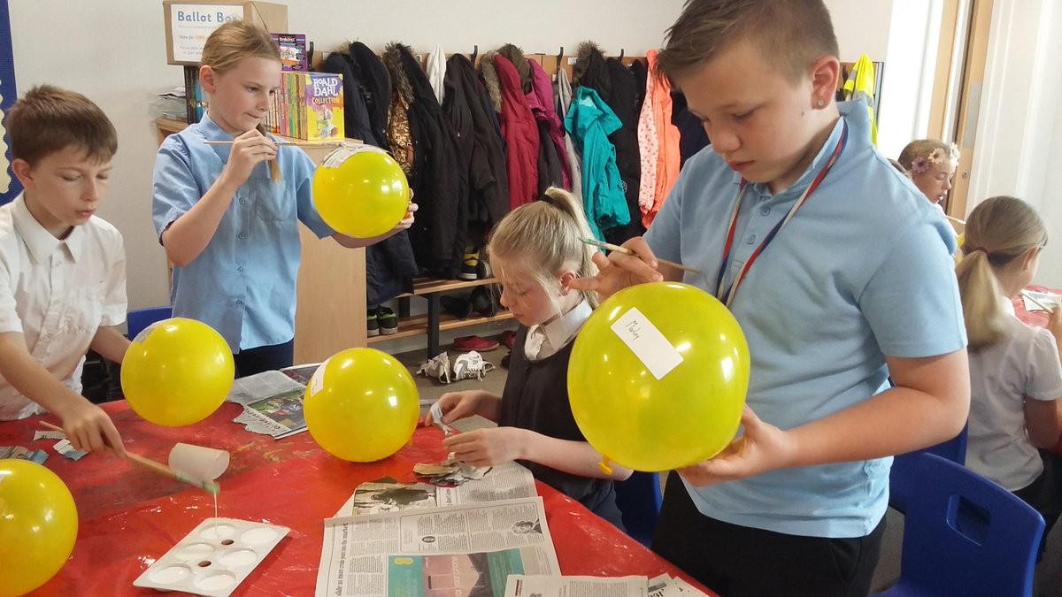 MrsLFairfield's tweet photo. Messing up your classroom @MrLColley  ;-) #papermache #superheromasks @SimpsonsLane6C @SimpsonsLane https://t.co/ahpqF6LYoC
