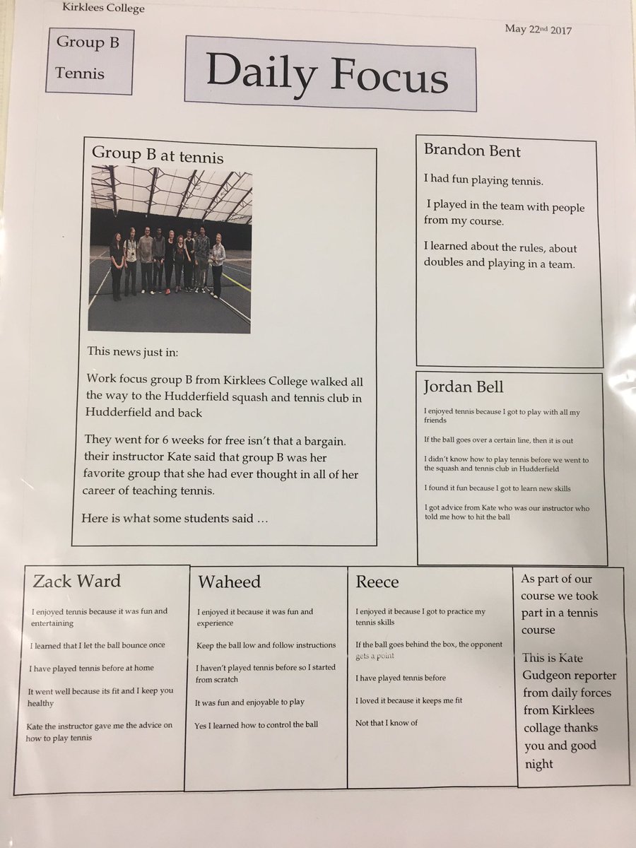 KC_Enrichment's tweet photo. Big thank you to our Work Focus student Kate, for coordinating this fantastic piece of work! @kirkleescollege @Examiner @YorkshireSport https://t.co/rJTB0qa5W2