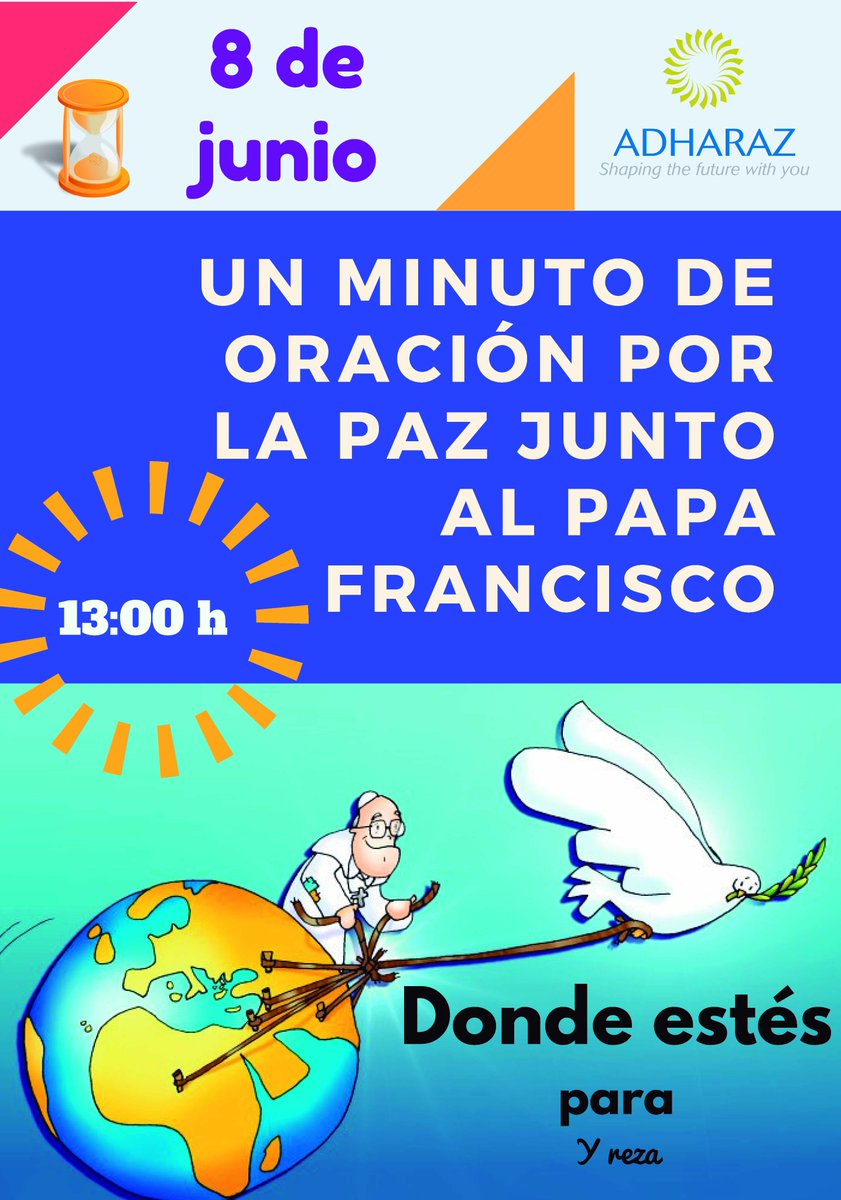 Desde <a href="/ColegioAdharaz/">Colegio Adharaz</a> nos unimos a esta iniciativa del Papa Francisco 
#rezaporlapazdelmundo #unminutoporlapaz #nosimportantodos #conelpapa