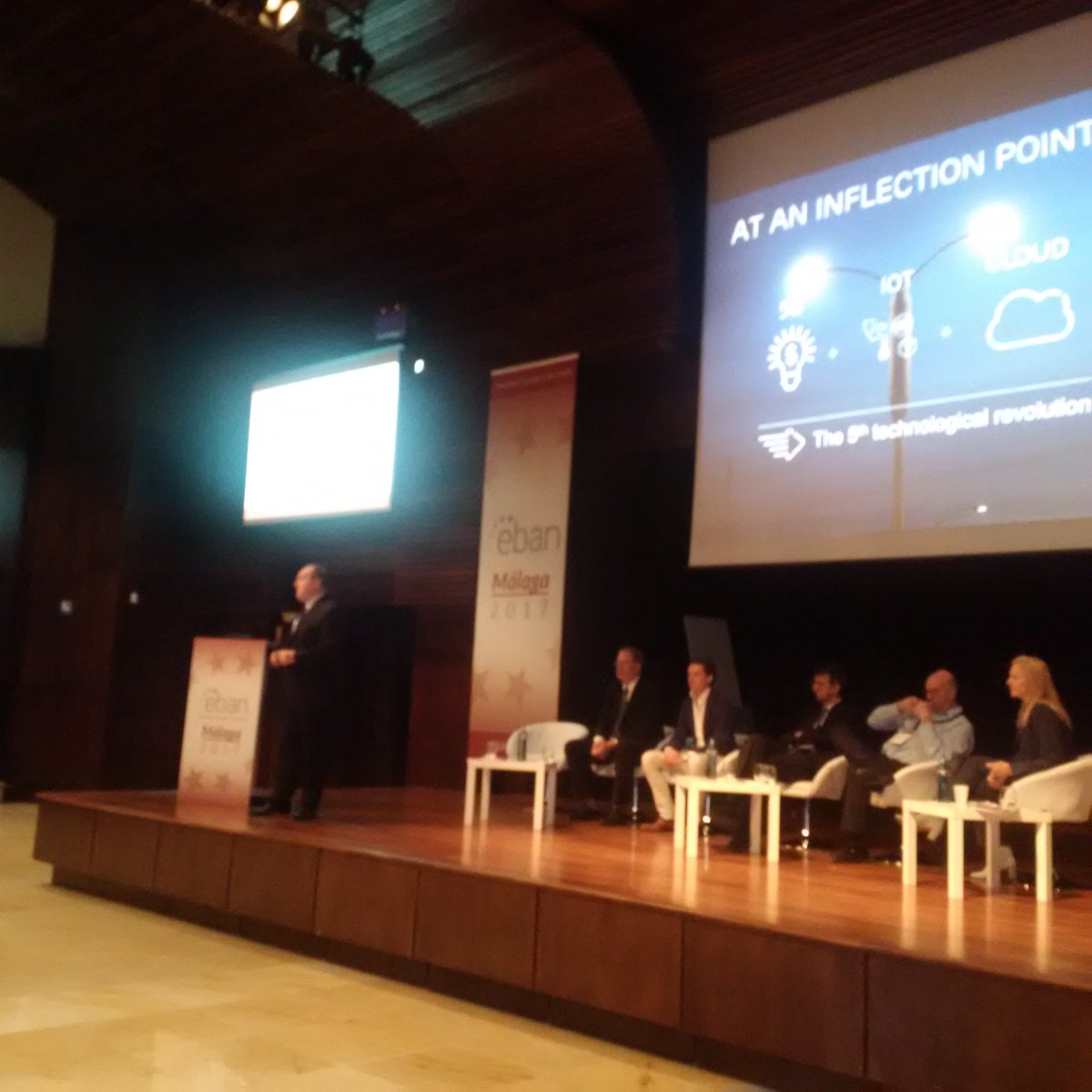 AlbertColomer's tweet photo. Start #eban2017 @EBAN_org @autoocupacio @BANCBA BradleyMead @ericsson @SpeakerJeff @InnoEnergyEU @unleashingideas https://t.co/cWd6R7dCzr