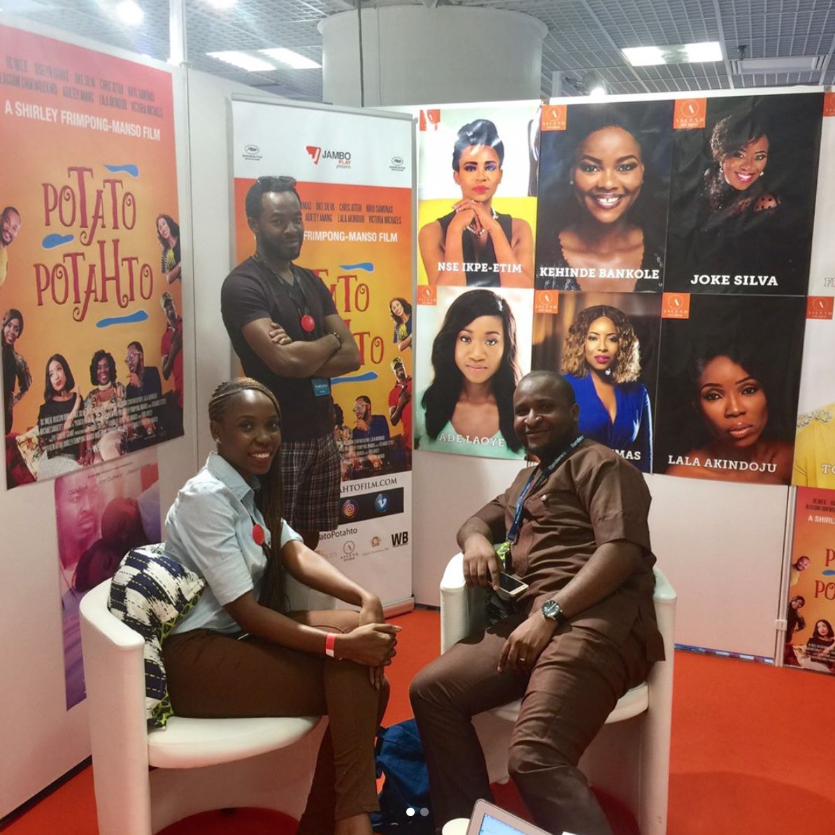 #ThrowbackThursday #Jambo representing at our stand at #MarcheDuFilm in France together with #OCUkeje #LalaAkindoju and Moses Babatope