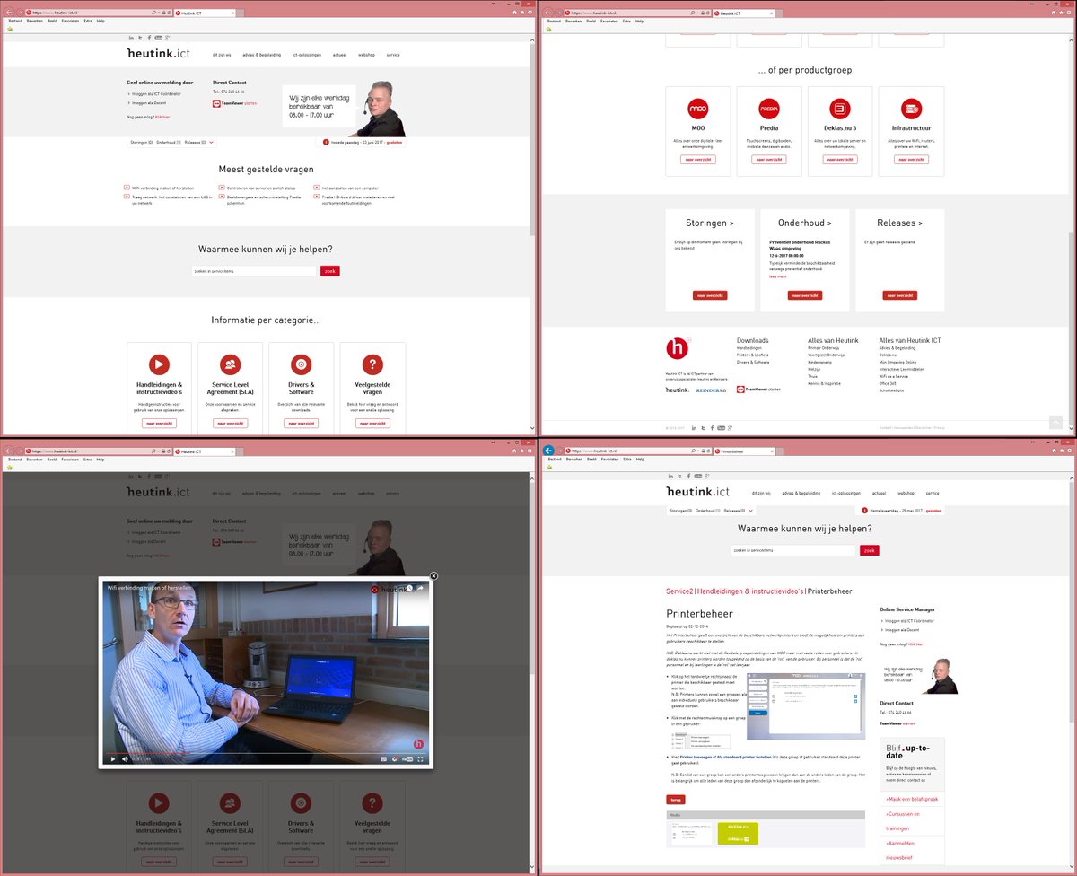 Preview van onze nieuwe servicepagina met realtime informatie, instructievideo's, handleidingen, FAQ en meer. Binnenkort online <a href="/HeutinkICT/">Heutink ICT</a>