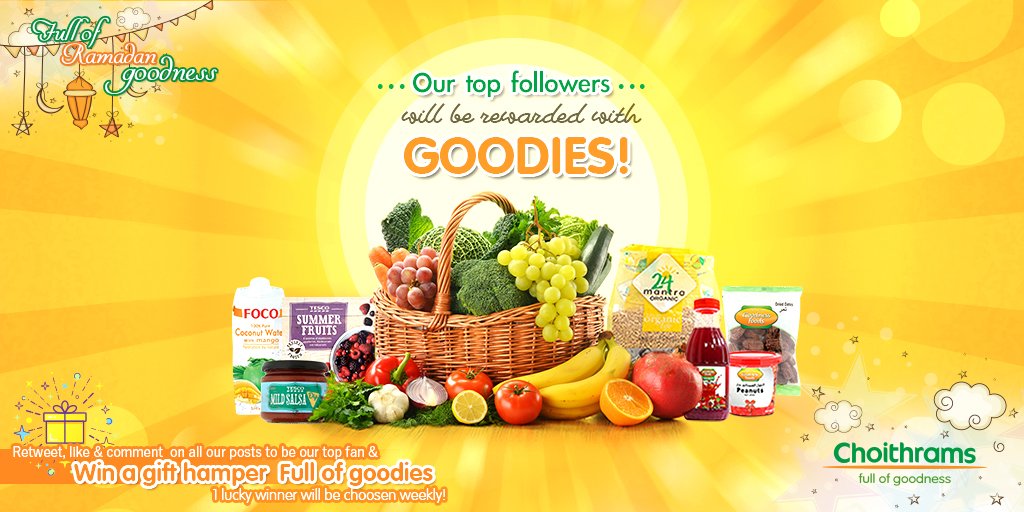 choithramsuae's tweet image. Love our page? Be our top fan &amp;amp; get rewarded! Stand a chance to win a gift hamper full of goodies! 1 lucky winner will be selected.