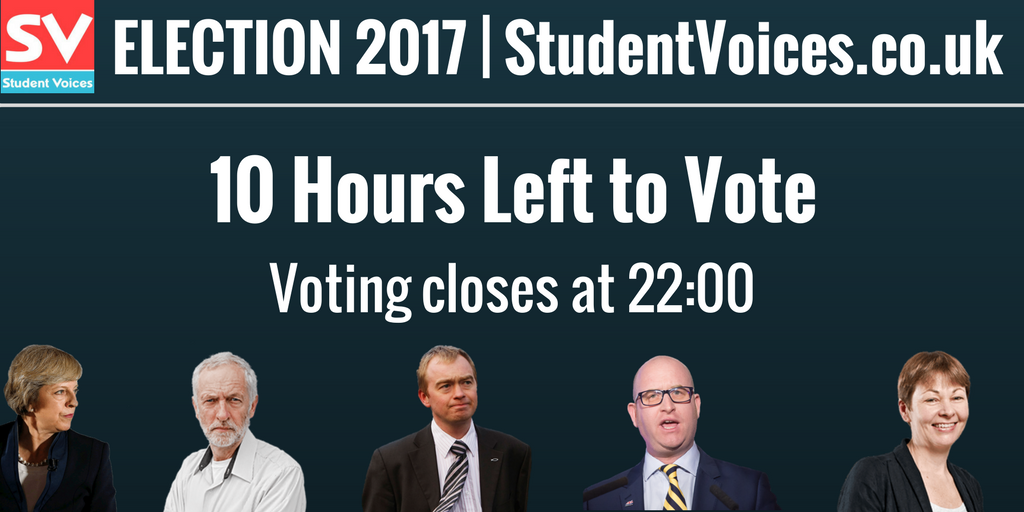 Ten hours left to #Vote2017 in #GeneralElection2017. Have you voted yet?
