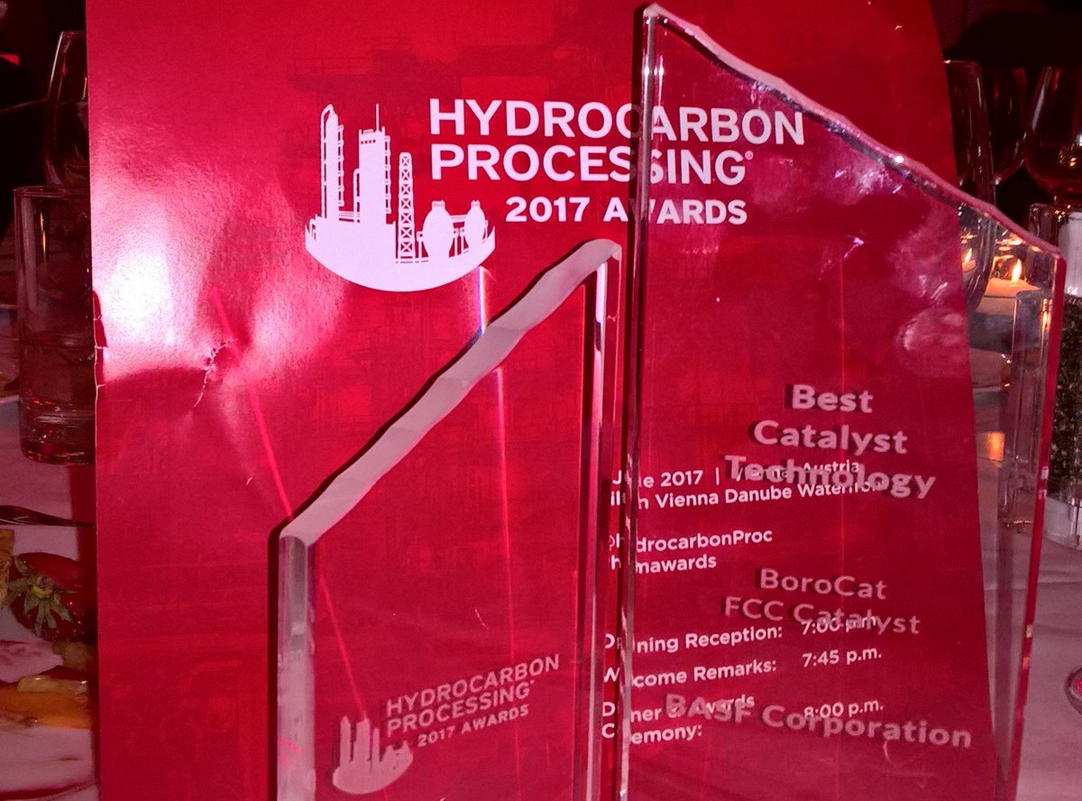 BASF's tweet photo. We made it! #BoroCat won Best #Catalyst Technology Award at the #HPAwards yesterday. More at  https://t.co/nbKE1CzkQB https://t.co/8BlA2jByhm