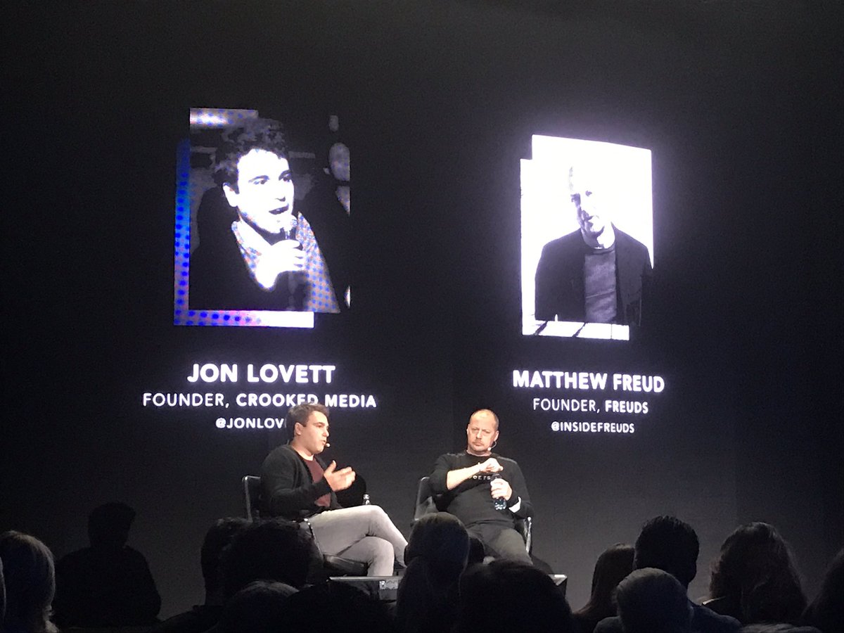 ItsArnon's tweet photo. Poignant watching #Whitehouse speech writer @jonlovett talk to #MatthewFreud @InsideFreuds on The Evolution of propaganda. @SymposiumSthlm https://t.co/SjU9OajTfn