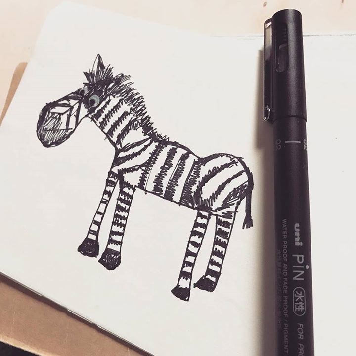 しみるけい シマウマさん シマウマ Zebra Uni Pin Animal ラクガキ 落書き アナログ 手描き 手書き イラスト Illustration Art 芸術 オリジナル ペン ペン画 Pen T Co Hib6ojelln T Co Llve5iarye Twitter