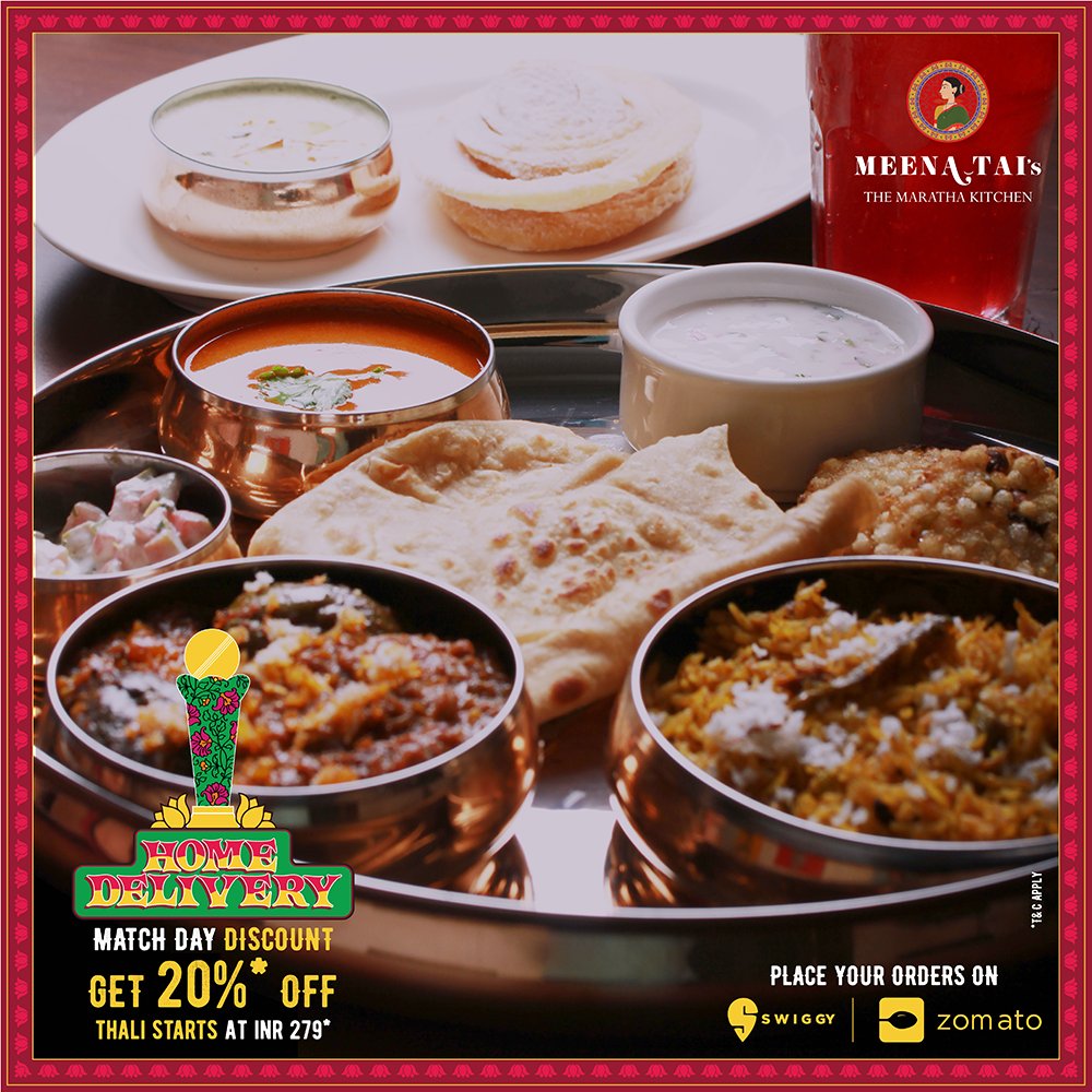 Meenataisvmh's tweet photo. Experience the true excitement of #IndvSL. Get authentic #marathi food delivered at 20% off, &amp; enjoy #CT17 at its best. #swiggy #zomato https://t.co/C37hN7VjwA