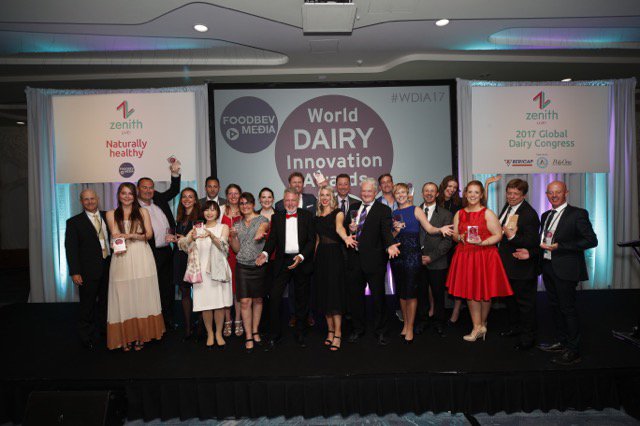 FoodBev's tweet photo. Congrats! Winners and finalists of the World Dairy Innovation Awards revealed! 
https://t.co/e4qpk4jVsO #WDIA17 #GDC2017 https://t.co/WL8N0hxROy