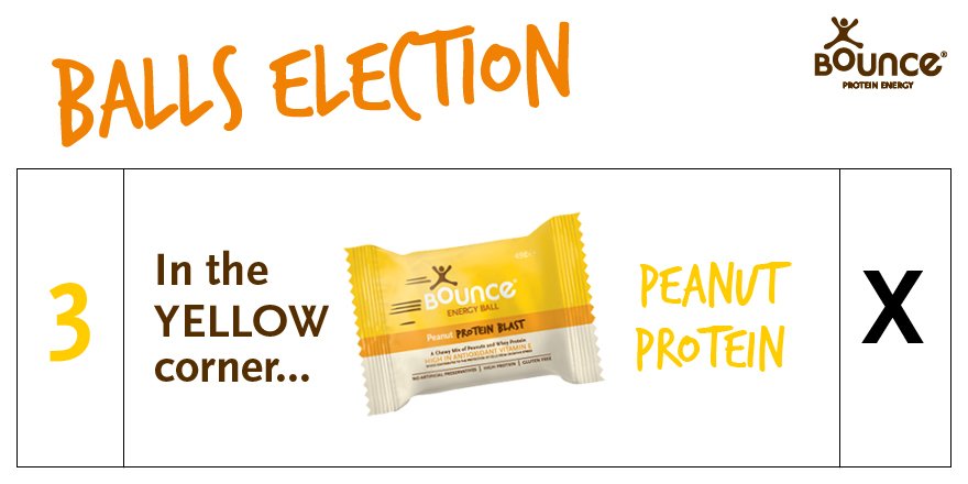 bouncefoods's tweet photo. RT & tag if you vote Yellow #Peanut to win the #ballselection. The winning Ball & winner announced 09/06/17. Prize: A tub of Balls! #GE2017 https://t.co/VnHYcbnqnc