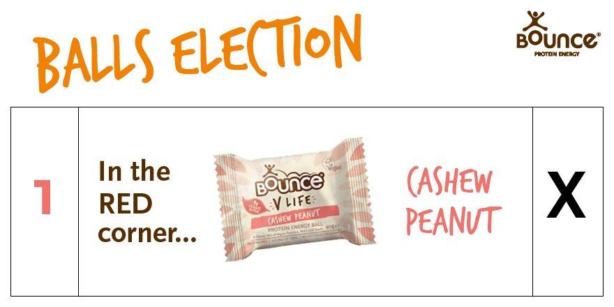 bouncefoods's tweet photo. RT & tag if you vote Red #Cashewpeanut to win the #ballselection. The winning Ball & winner announced 09/06/17 Prize: A tub of Balls #GE2017 https://t.co/RPqitIKqEg
