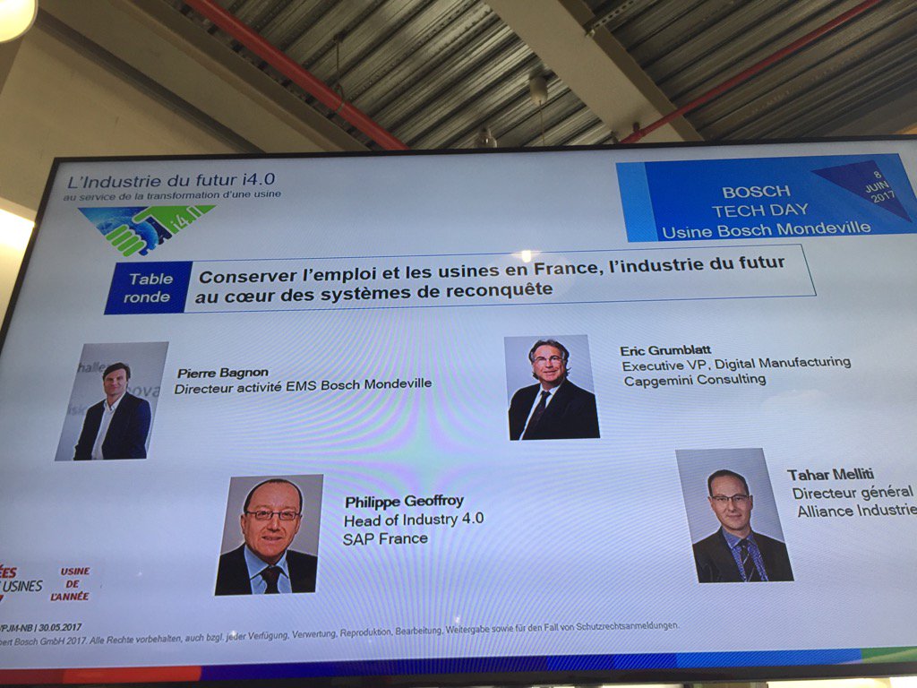 CazenaveFra's tweet photo. Table-ronde #usinedufutur #TDB17 avec @BoschFrance @SAP @CapgeminiConsul @industrie_futur dur bonnes pratiques https://t.co/wSR3SSFL4w