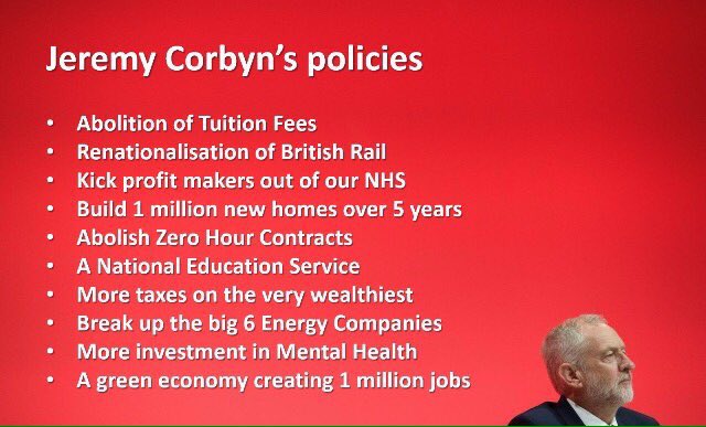 MelanieMasson1's tweet photo. What's not to love about this? Ticks every box and relevant to ALL. Im voting for @jeremycorbyn @UKLabour #forthemanynotforthefew #Vote2017 https://t.co/W5IOoEvzjI