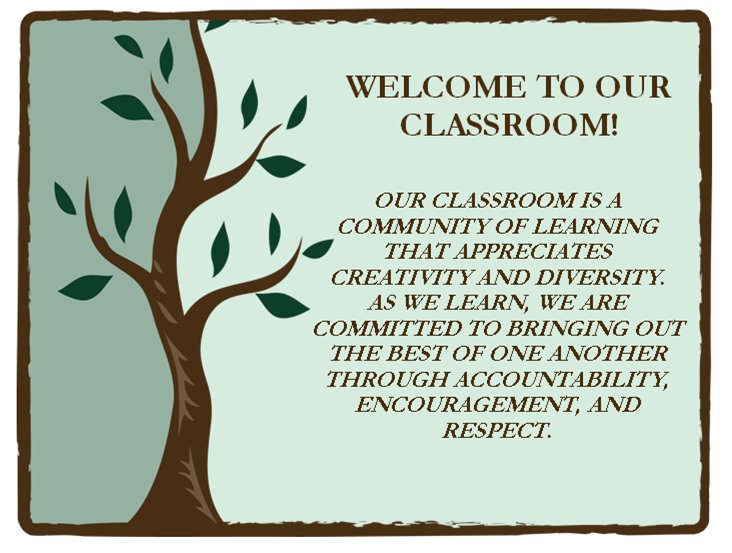 Classroom Statement of #Purpose #Engagement #SelfWorth #StudentVoice #TeacherVoice #SchoolVoice